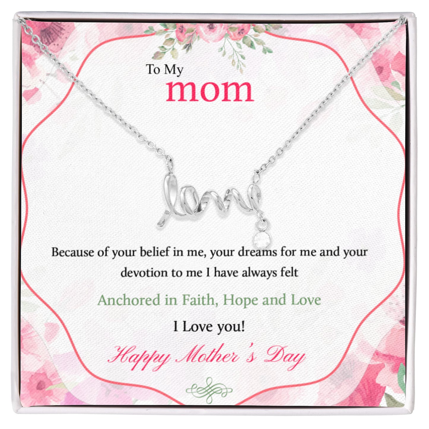 TO MY MOM | HAPPY MOTHER'S DAY | SCRIPTED LOVE NECKLACE