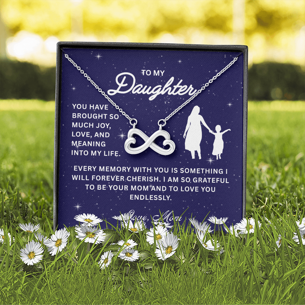 TO MY DAUGHTER | LOVE MOM | ENDLESS LOVE NECKLACE
