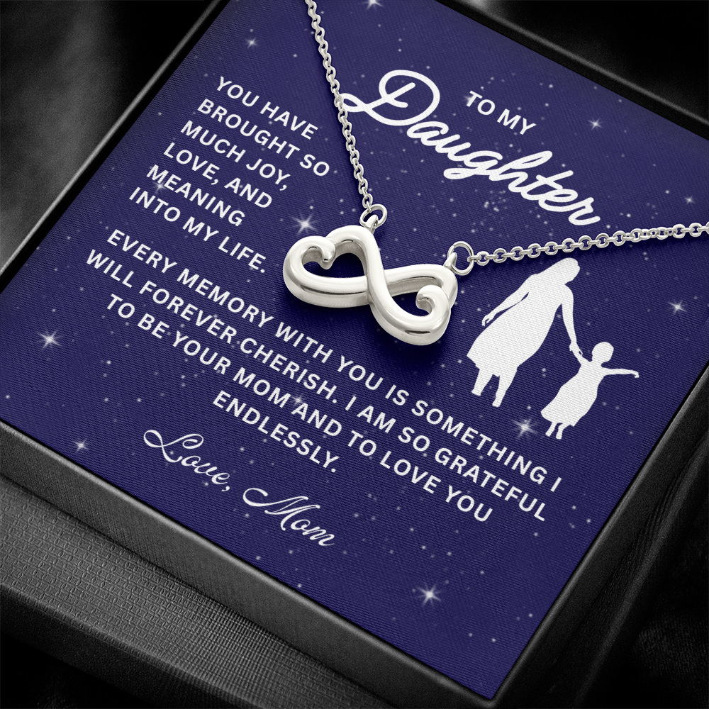TO MY DAUGHTER | LOVE MOM | ENDLESS LOVE NECKLACE