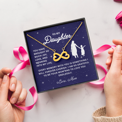 TO MY DAUGHTER | LOVE MOM | ENDLESS LOVE NECKLACE