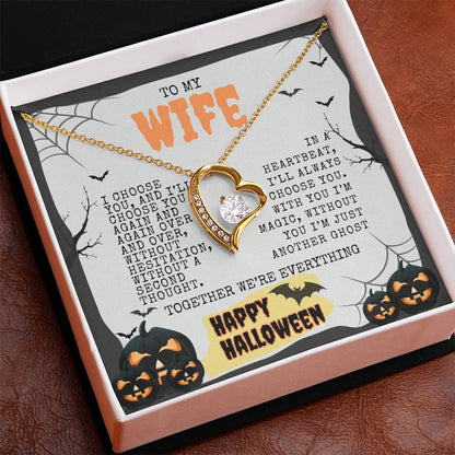 TO MY WIFE | HAPPY HALLOWEEN BATS AND PUMPKINS | FOREVER LOVE NECKLACE