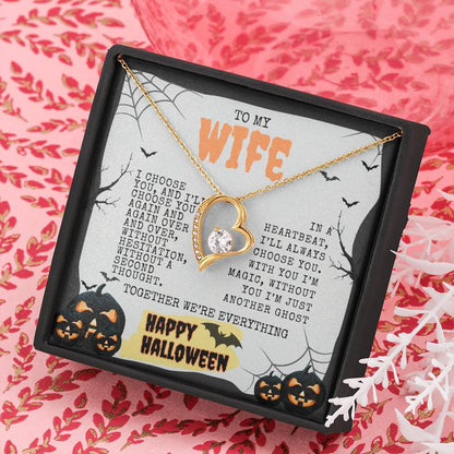 TO MY WIFE | HAPPY HALLOWEEN BATS AND PUMPKINS | FOREVER LOVE NECKLACE