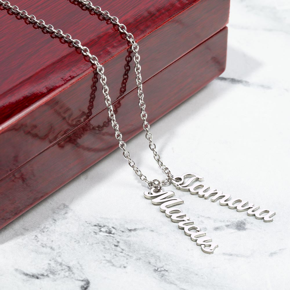 PERSONALIZED VERTICAL MULTI NAME NECKLACE
