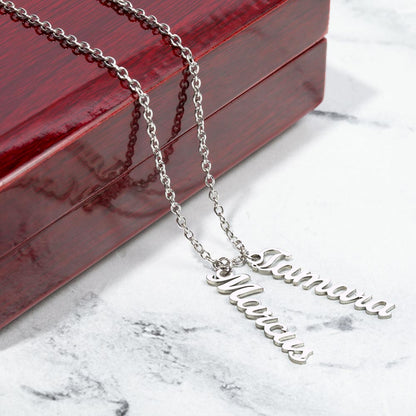 PERSONALIZED VERTICAL MULTI NAME NECKLACE