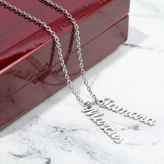 PERSONALIZED VERTICAL MULTI NAME NECKLACE