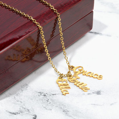 PERSONALIZED VERTICAL MULTI NAME NECKLACE