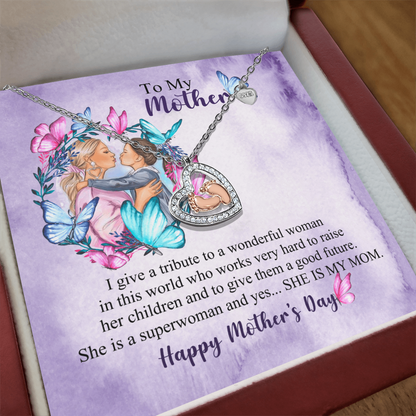 TO MY MOTHER | HAPPY MOTHER'S DAY | BABY FEET HEART NECKLACE