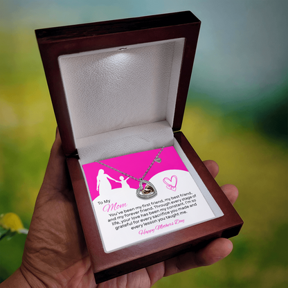 TO MY MOM | HAPPY MOTHER'S DAY | BABY FEET HEART NECKLACE