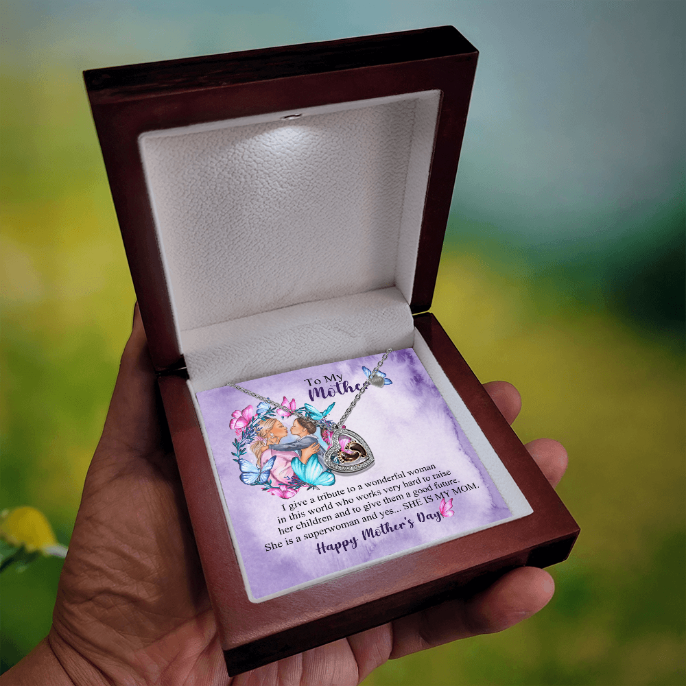 TO MY MOTHER | HAPPY MOTHER'S DAY | BABY FEET HEART NECKLACE