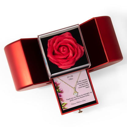 TO MY MOM | HAPPY MOTHER'S DAY | ALLURING BEAUTY NECKLACE WITH RED HEART ROSE BOX