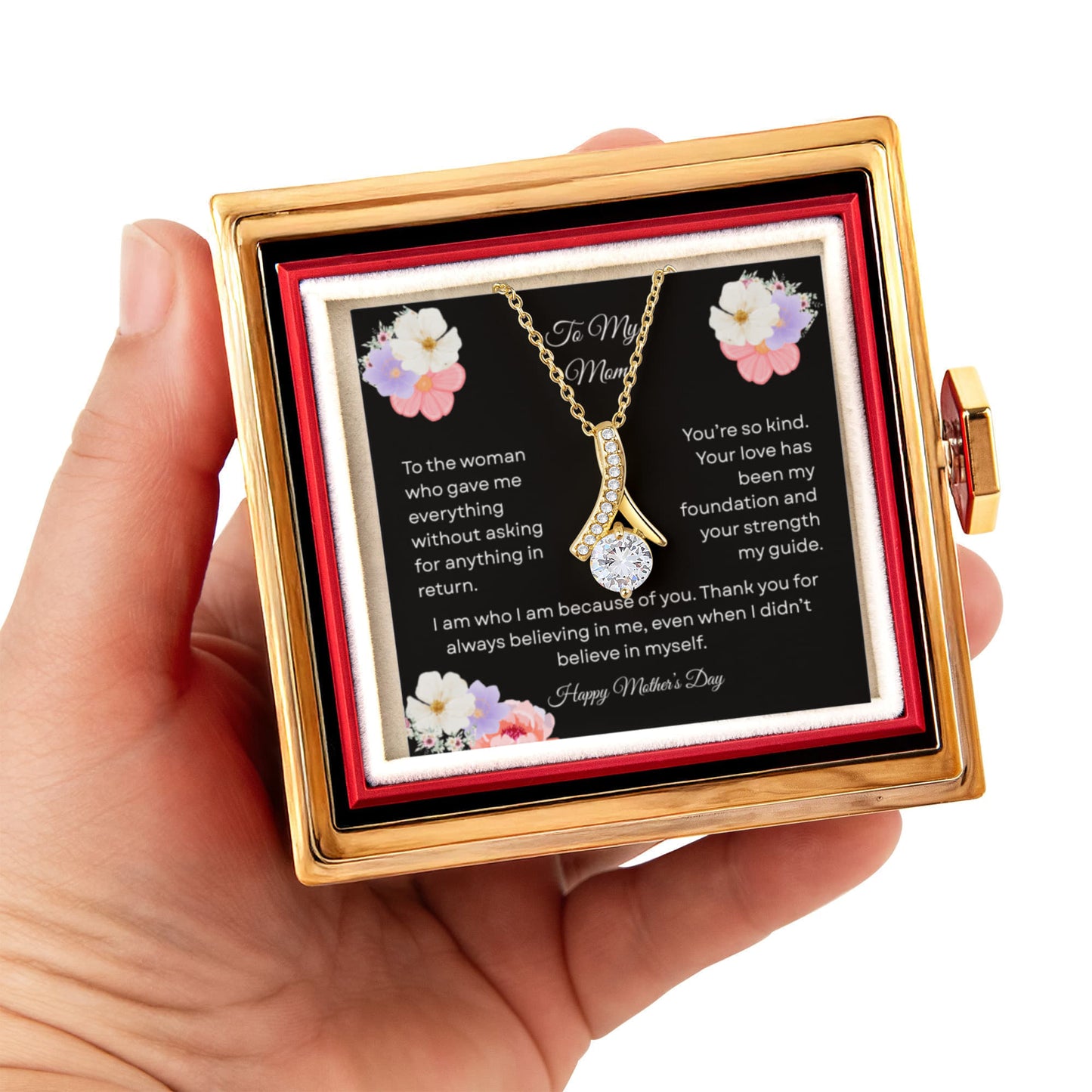 TO MY MOM | HAPPY MOTHER'S DAY | ALLURING BEAUTY WITH ROTATING ROSE GIFT BOX