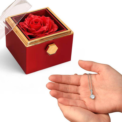 ALLURING BEAUTY NECKLACE WITH ROTATING ROSE GIFT BOX